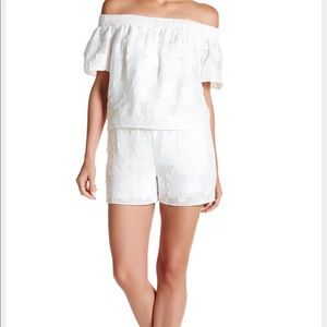 Parker White Off the Shoulder Romper
